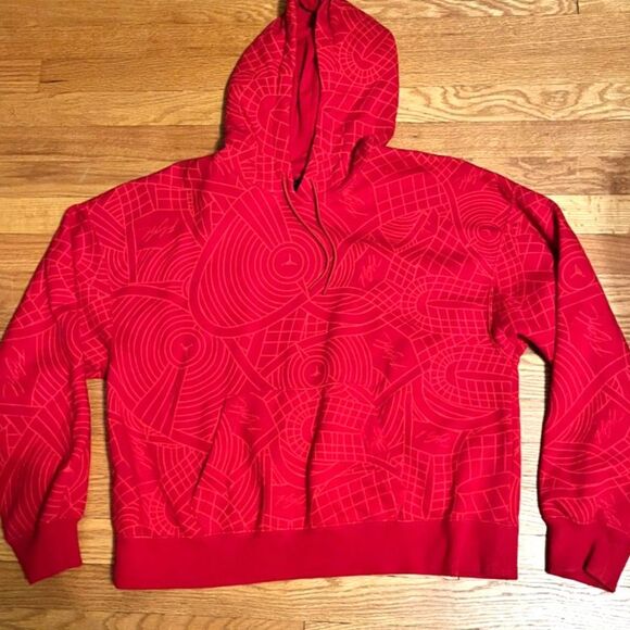 Jordan Tops - Jordan Women’s Flight All Over Print Fleece Pullover Hoodie Size M